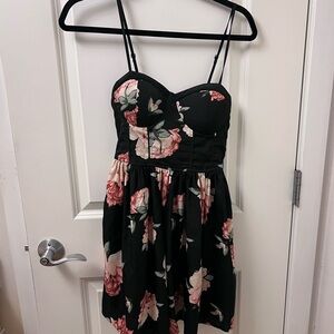Band of Gypsies Black Dress with Pink Floral Pattern